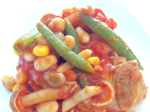 野菜もたっぷり☆チキンのトマト煮